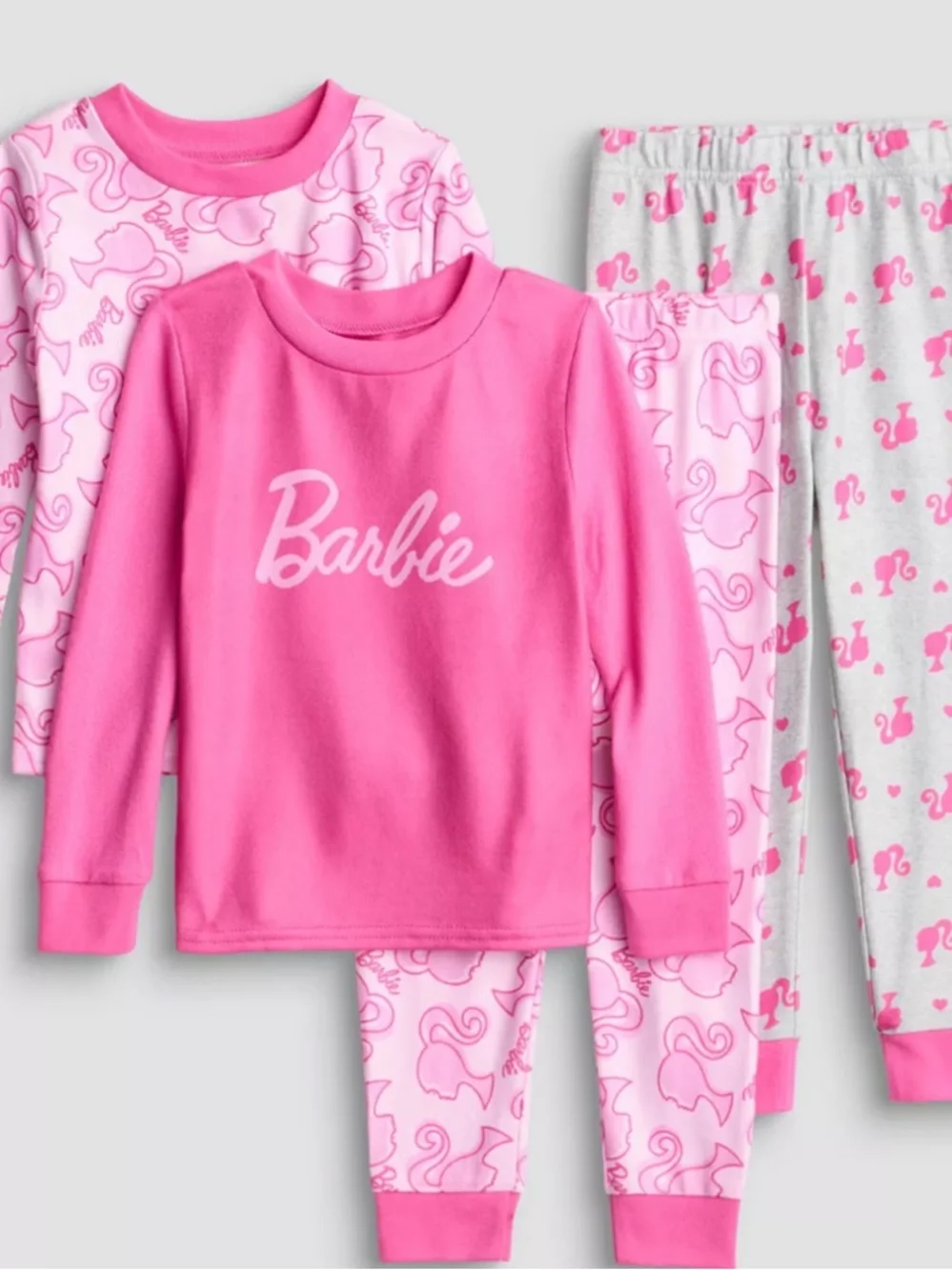 Mattel Barbie Pink 4-Piece Pajama Set NWT 3T